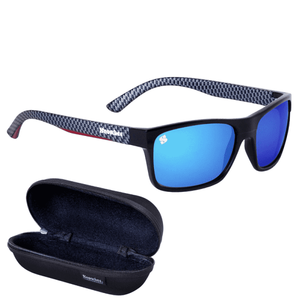Spectre Retro Full Frame Black/Grey Check - Blue Mirror Lens