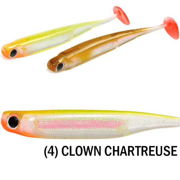 POWER MINNOW HUMMER TAIL 75mm <i class="destaque-color">Color Clown Chartreuse #24</i>
