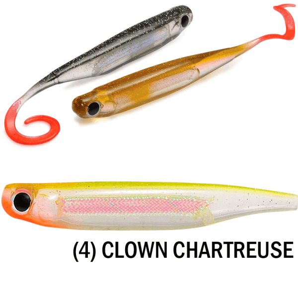 POWER MINNOW CURLY TAIL 75mm <i class="destaque-color">Color Clown Chartreuse #44</i>