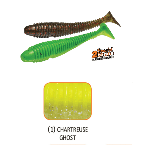 RIBBED SWING SHAD 95mm <i class="destaque-color">Color Chartreuse Ghost #81</i>