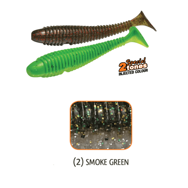 RIBBED SWING SHAD 95mm <i class="destaque-color">Color Smoke Green #82</i>