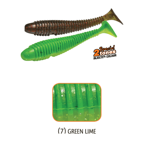 RIBBED SWING SHAD 95mm <i class="destaque-color">Color Green Lime #87</i>