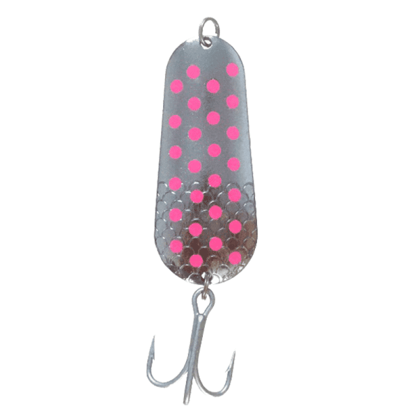 Cuchara Ondulante  - 31.7g  - 67mm  - Color Plata Puntos Rosa Purpura