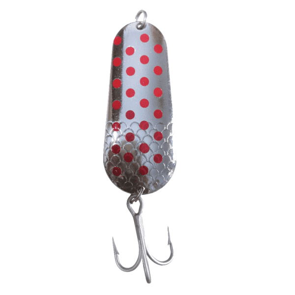 Cuchara Ondulante  - 21.5g  - 57mm  - Color Plata Puntos Rojos