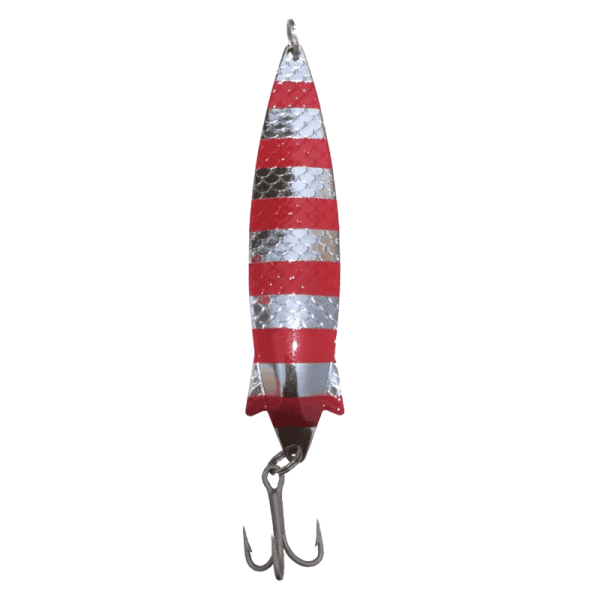 Cuchara Tobi  - 29.5g  - 10.6cm  - Color Plata Rojo Fluo