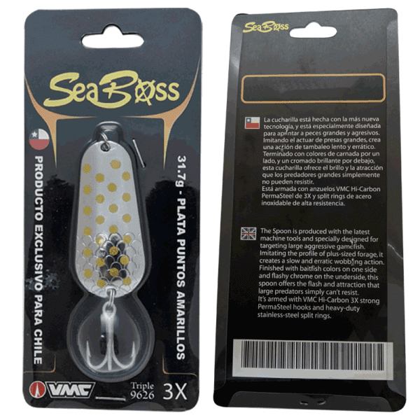 Cuchara Ondulante  - 21.5g  - 57mm  - Color Plata Naranja Amarillo - Imagen 2