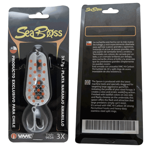Cuchara Ondulante  - 48.2g  - 82mm  - Color Plata Naranja Amarillo - Imagen 2