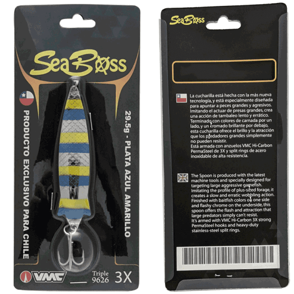 Cuchara Tobi  - 29.5g  - 10.6cm  - Color Plata Azul Amarillo - Imagen 2