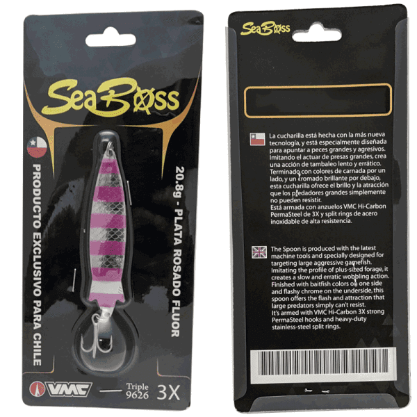 Cuchara Tobi  - 29.5g  - 10.6cm  - Color Plata Rosa Fluo - Imagen 2