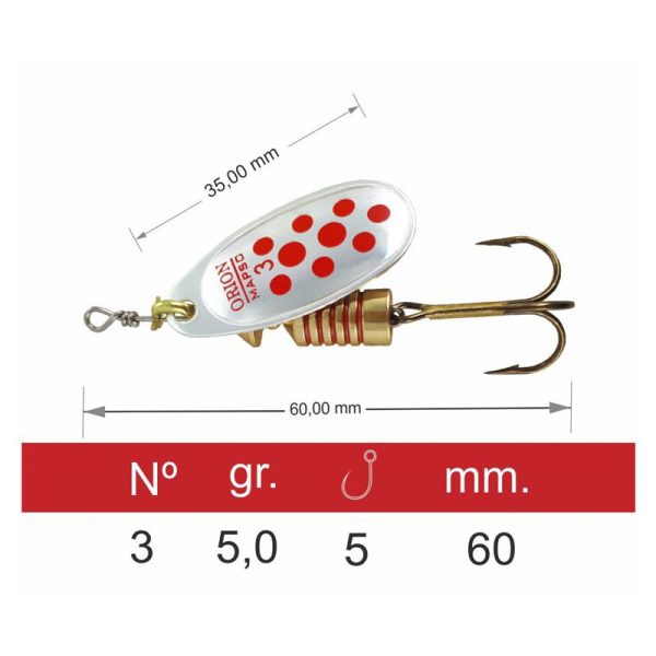 ORION LUN  6.5g  <i>COLOR PLATA-ROJO </i> - Imagen 2