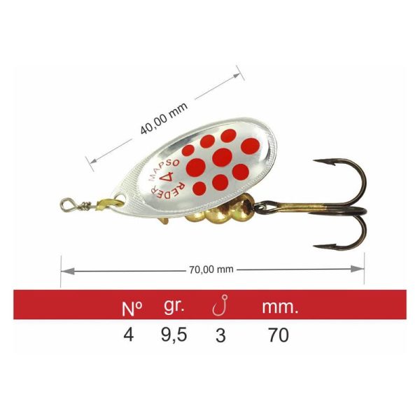 REDER LUN  9.5g  <i class="destaque-color">COLOR PLATA-ROJO </i> - Imagen 2