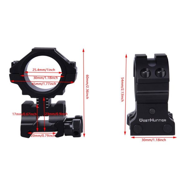 Montura Ajustable Picatinny<i> (21mm) </i> WH201 Negro - Imagen 4
