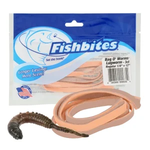 FishBites Lugworm 1/4in Long Lasting Brown & Orange ESENCIA DE LOMBRIZ DE BARRO