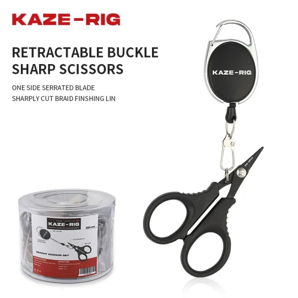 Kaze-Rig Sea-Cut Scissor Set - Tijeras de pesca KAZE-RIG con filo dentado en un lado