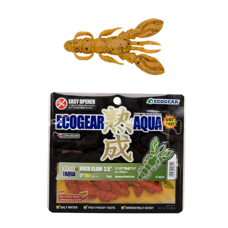 Vinilo EcoGear Jukusei Aqua Rock Claw 2.5" COLOR J04 YELLOW/GREEN