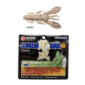 Vinilo EcoGear Jukusei Aqua Rock Claw 2.5" COLOR J05 PEARLIZED WHITE/GOLD (GLOW)