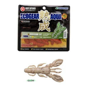 Vinilo EcoGear Jukusei Aqua Rock Claw 2.5" COLOR J05 PEARLIZED WHITE/GOLD (GLOW)