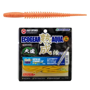 Vinilo EcoGear Jukusei Aqua Katsu Aji Straight 2.3" COLOR J18 ORANGE/GOLD