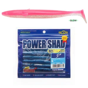 Vinilo EcoGear Power Shad 5" COLOR 158 PINK/TRANSPARENT (GLOW)