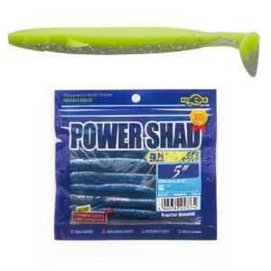 Vinilo EcoGear Power Shad 5" COLOR 277 CHARTREUSE/SILVER