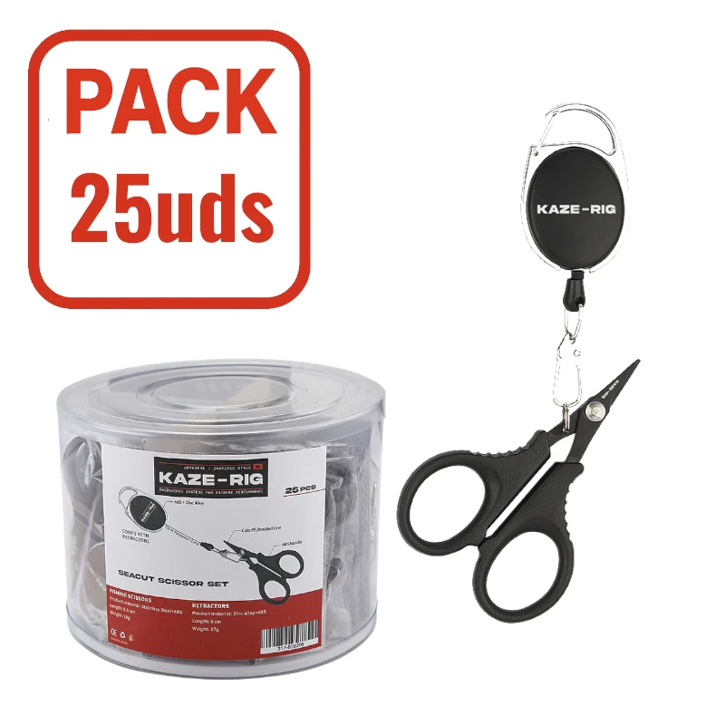 Kaze-Rig Sea-Cut Scissor Set - Tijeras de pesca KAZE-RIG con filo dentado en un lado