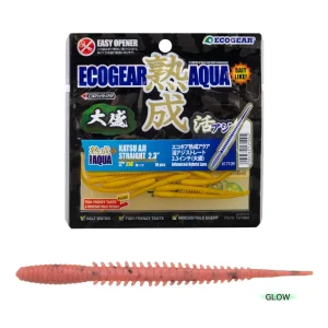 Vinilo EcoGear Jukusei Aqua Katsu Aji Straight 2.3" COLOR J06 SALMON/BLUE (GLOW)