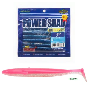 Vinilo EcoGear Power Shad 5" COLOR 158 PINK/TRANSPARENT (GLOW)