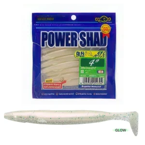 Vinilo EcoGear Power Shad 4" COLOR 163 PEARLIZED WHITE (GLOW)