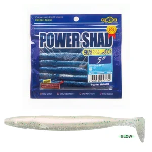 Vinilo EcoGear Power Shad 5" COLOR 163 PEARLIZED WHITE (GLOW)