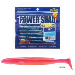 Vinilo EcoGear Power Shad 5" COLOR 102 GLOW/PINK BACK