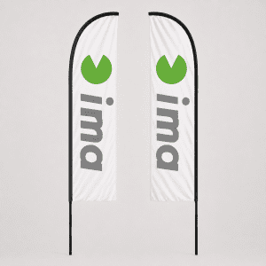 BANDERA PROMOCIONAL DOBLE CARA LOGO IMA