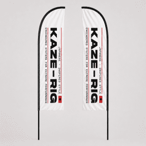 BANDERA PROMOCIONAL DOBLE CARA LOGO KAZE-RIG