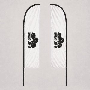 BANDERA PROMOCIONAL DOBLE CARA LOGO SAKURA