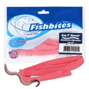 FishBites Bloodworm 3/8in Long Lasting Red ESENCIA DE LOMBRIZ DE SANGRE